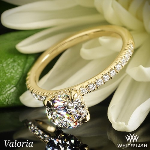 Valoria Petite Pave Basket Diamond Engagement Ring