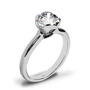 Corazon Half Round Solitaire Engagement Ring