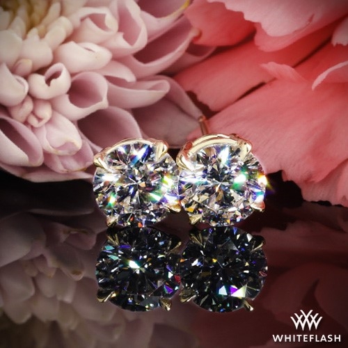 4 Prong Basket Diamond Earrings