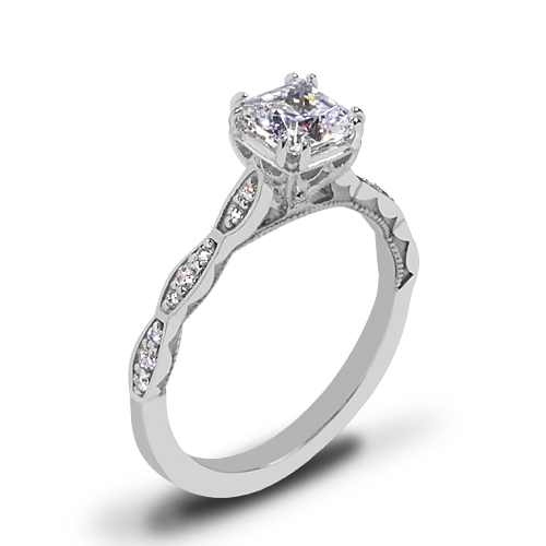Tacori 57-2PR Sculpted Crescent Diamond Engagement Ring for Princess
