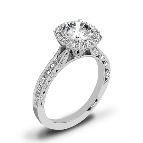 Tacori HT2522CU Blooming Beauties Botanical Cushion Bloom Diamond Engagement Ring