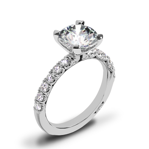 Tacori HT2545RD Petite Crescent Scalloped Millgrain Diamond Engagement Ring
