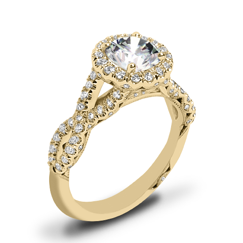 Tacori HT2549 Petite Crescent Twisted Diamond Halo Engagement Ring