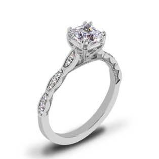 Tacori 57-2PR Sculpted Crescent Diamond Engagement Ring for Princess