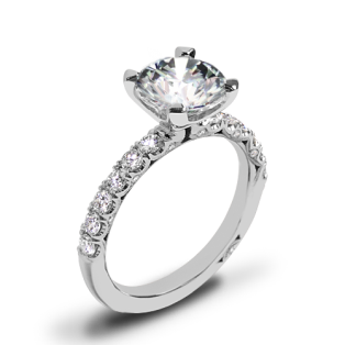 Tacori HT2545 Petite Crescent Scalloped Millgrain Diamond Engagement Ring