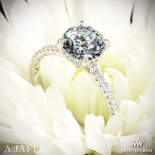 14k White Gold A. Jaffe ME2029Q Classics Diamond Engagement Ring