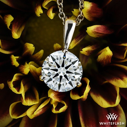 14k White Gold Three-Prong Timeless Diamond Pendant
