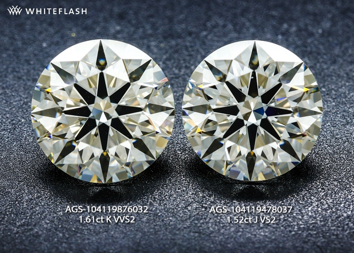 Clarity VVS2 and VS2 diamonds
