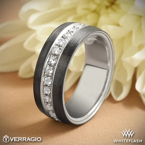 Verragio VWFXD-8503 Black Titanium Men's Wedding Ring