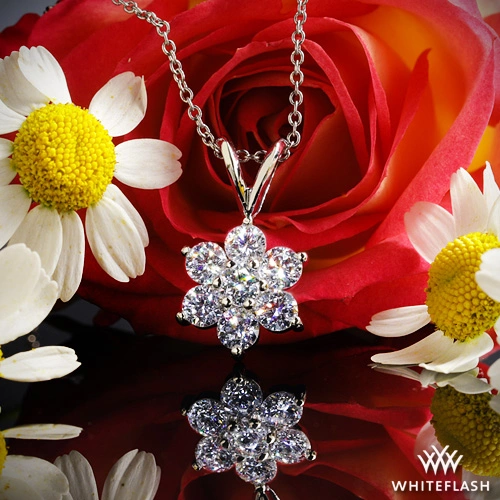 Flower Cluster Lab Created Diamonds Pendant