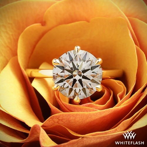 18k Yellow Gold Custom 6 Prong Solitaire Engagement Ring