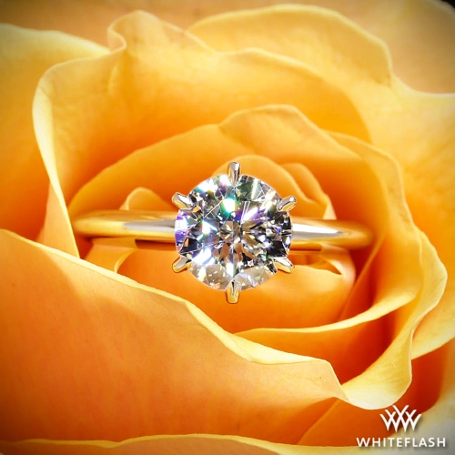 14k White Gold Classic 6 Prong Solitaire Engagement Ring