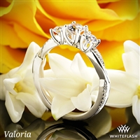 Valoria Flora Twist Three Stone Diamond Engagement Ring