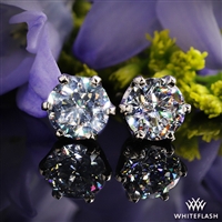 6 Prong Crown Diamond Earrings