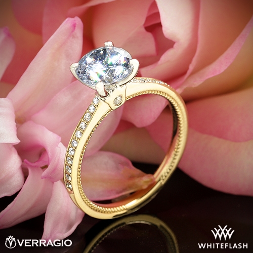 14k Yellow Gold Verragio SLD-301R4 Diamond Engagement Ring