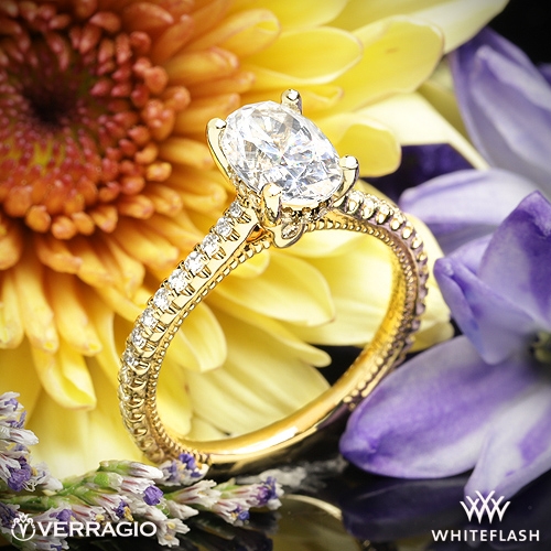 14k Yellow Gold Verragio V-992OV Diamond Engagement Ring