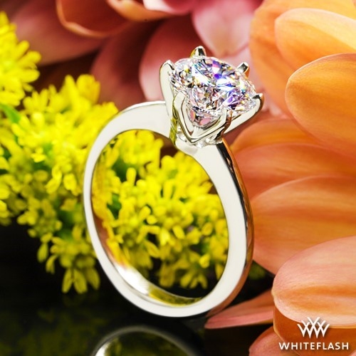 Platinum Knife Edge Solitaire Engagement Ring 