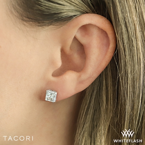 18k White Gold Tacori FE 643 PR 5.5 Dantela Diamond Earrings