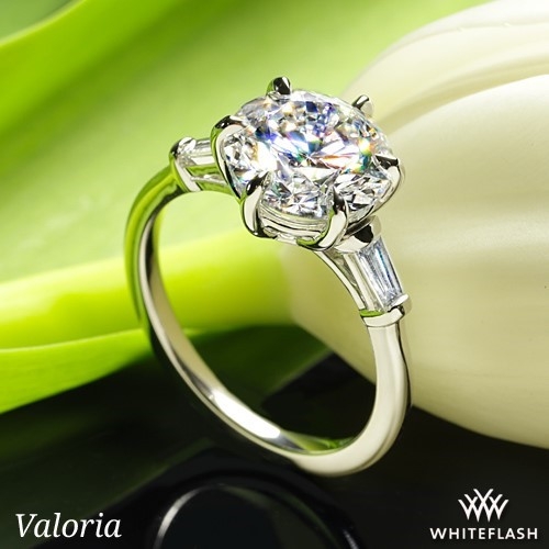 Valoria Tapered Baguette 3 Stone Engagement Ring
