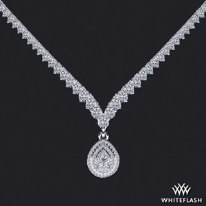 Vintage Tear Drop Diamond Eternity Necklace