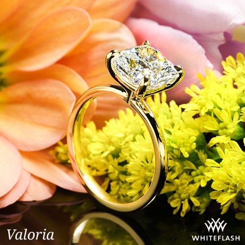 18k Yellow Gold Valoria Four Prong Solitaire Engagement Ring