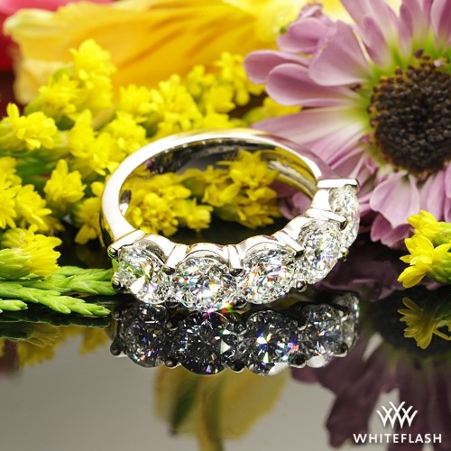 Platinum Custom 5-Stone Shared Prong Diamond Band