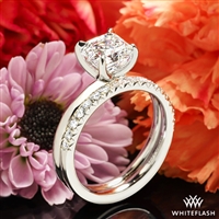 Custom Tulip Solitaire Engagement Ring with Matching Half Eternity Diamond Wedding Ring
