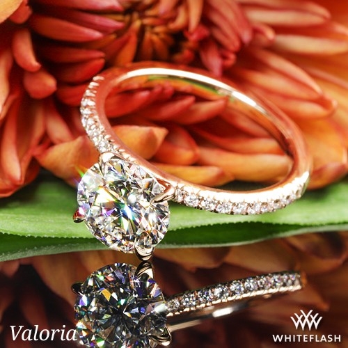 Valoria Petite Pave Diamond Engagement Ring
