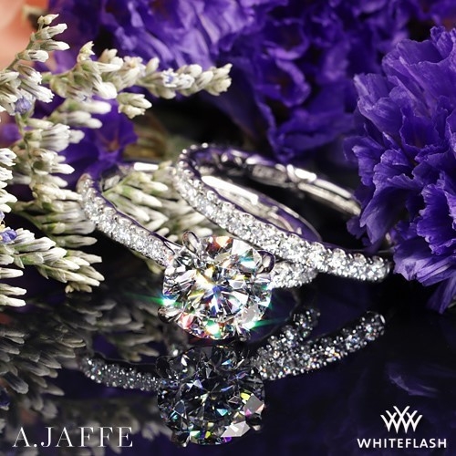 Platinum A. Jaffe ME2141Q Diamond Wedding Set