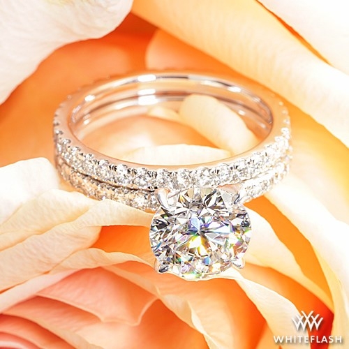 18k White Gold Custom Diamond Engagement Set