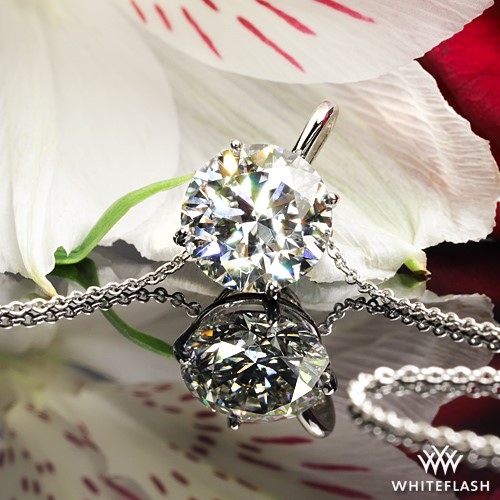 Platinum Four-Prong Timeless Diamond Pendant