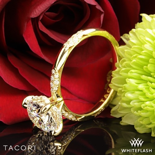 18k Yellow Gold Tacori HT2582RD8 Founders Collection Pave Diamond Engagement Ring