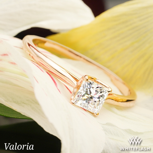 14k Rose Gold Valoria Tulip Solitaire Engagement Ring