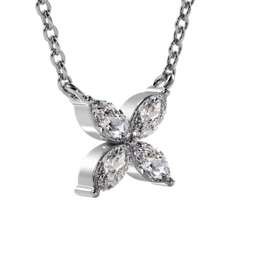 Flower Marquise Diamond Pendant
