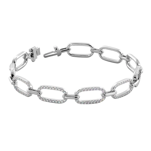 Paperclip Diamond Link Bracelet