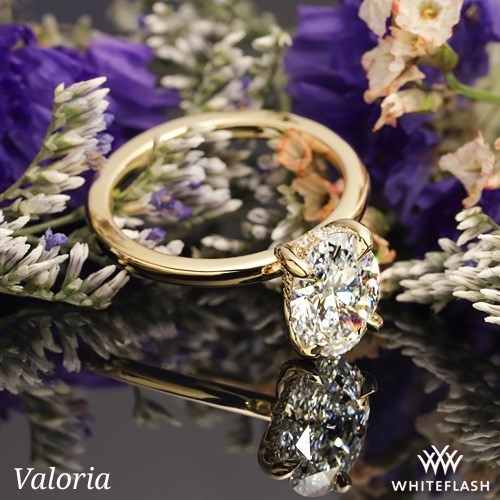 18k Yellow Gold Valoria Hidden Halo Solitaire Engagement Ring