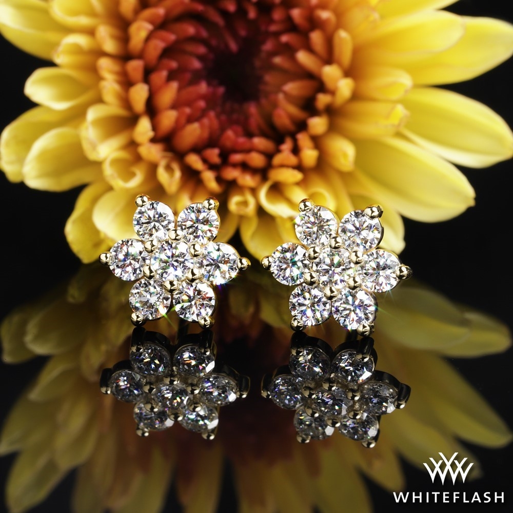 Flower Cluster Diamond Earrings
