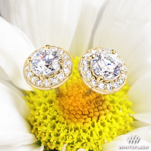 Halo Diamond Stud Earrings