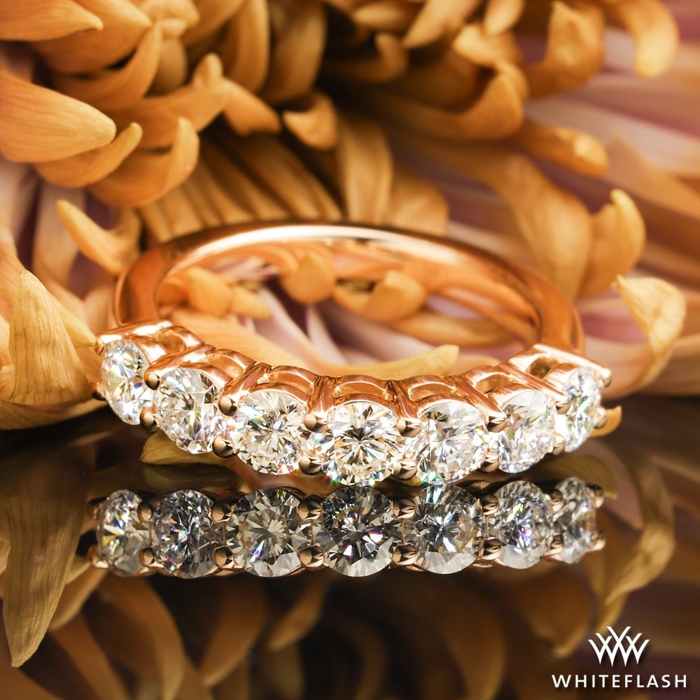 14k Rose Gold Stone Open Basket Lab Created Diamond Wedding Ring