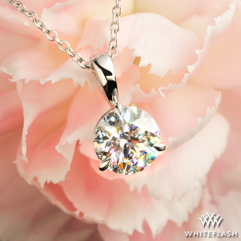 Platinum Three-Prong Timeless Diamond Pendant