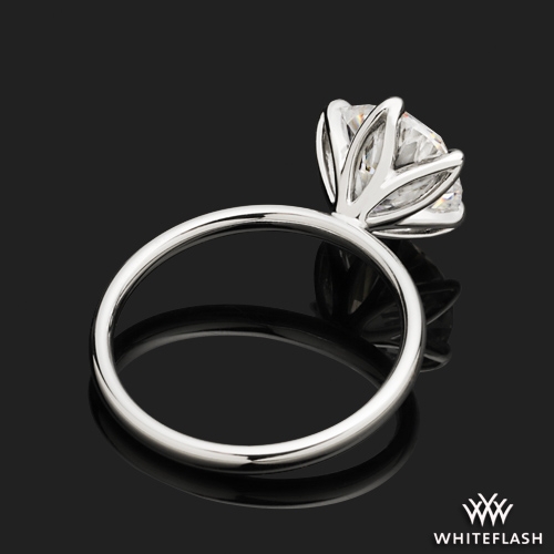 14k White Gold Tulip 6 Prong Solitaire Engagement Ring