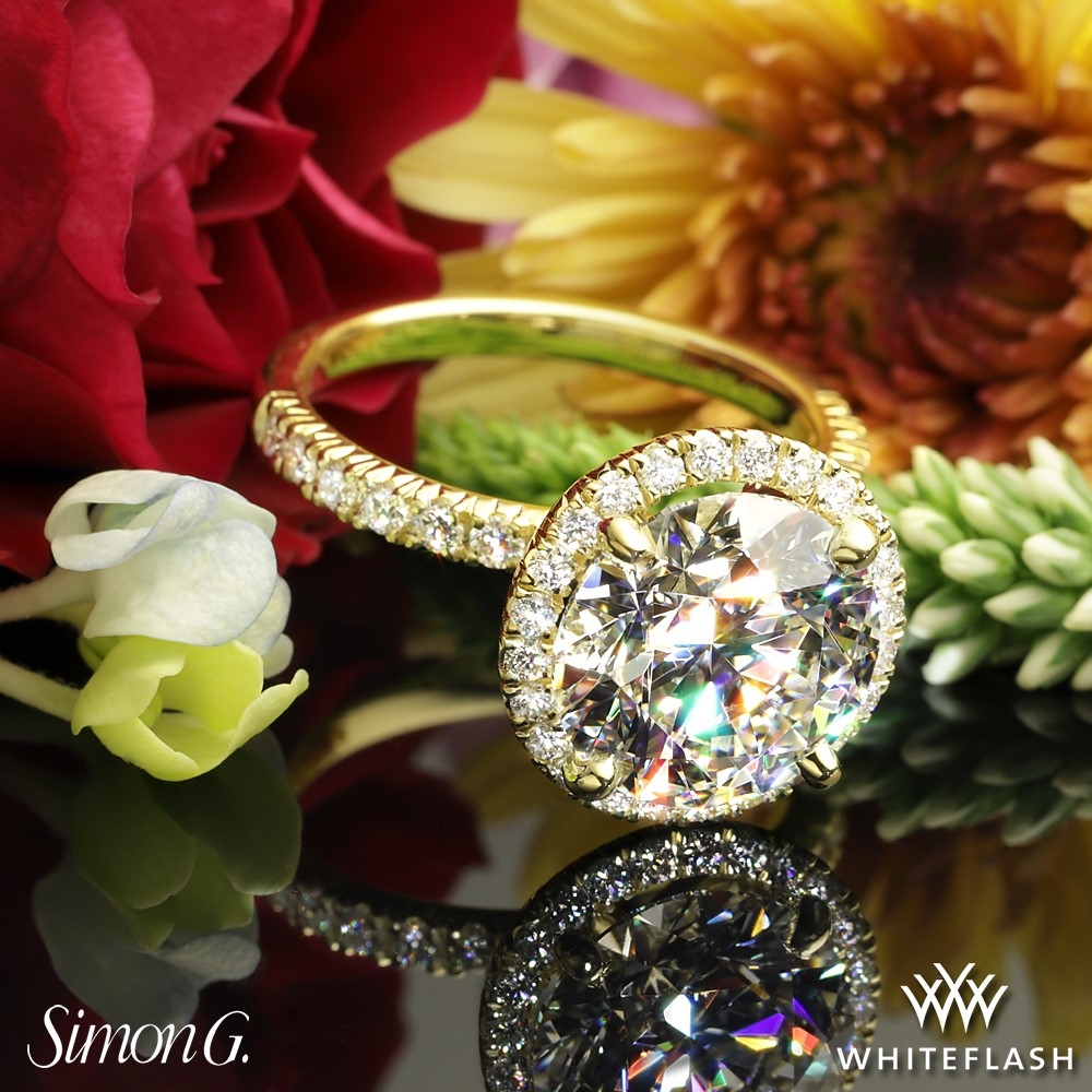 Simon G. MR1811 Passion Halo Diamond Engagement Ring