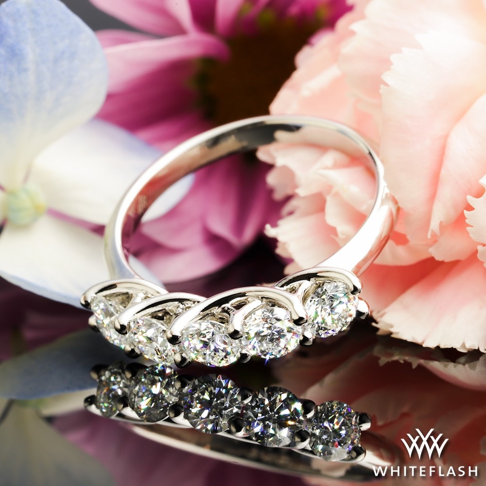 Platinum Five Stone Trellis Diamond