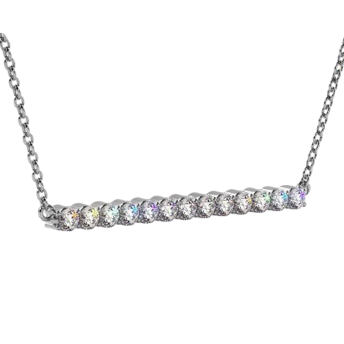 Modern Straight Line Diamond Bar Pendant
