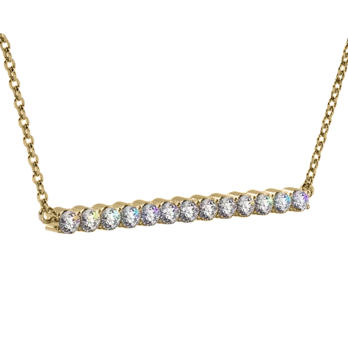 Modern Straight Line Diamond Bar Pendant