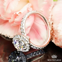Custom Halo 3/4 Eternity Diamond Engagement Ring