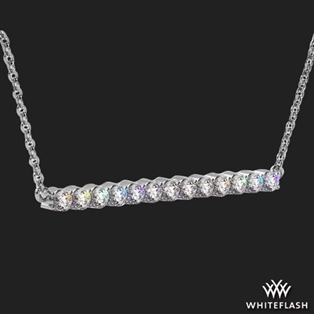 Modern Straight Line Diamond Bar Pendant