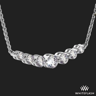 Seven Stone Graduated Diamond Curved Bar Pendant