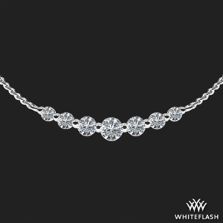 Seven Stone Graduated Diamond Curved Bar Pendant