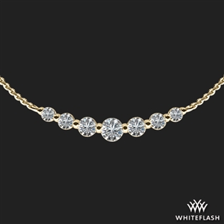 Seven Stone Graduated Diamond Curved Bar Pendant